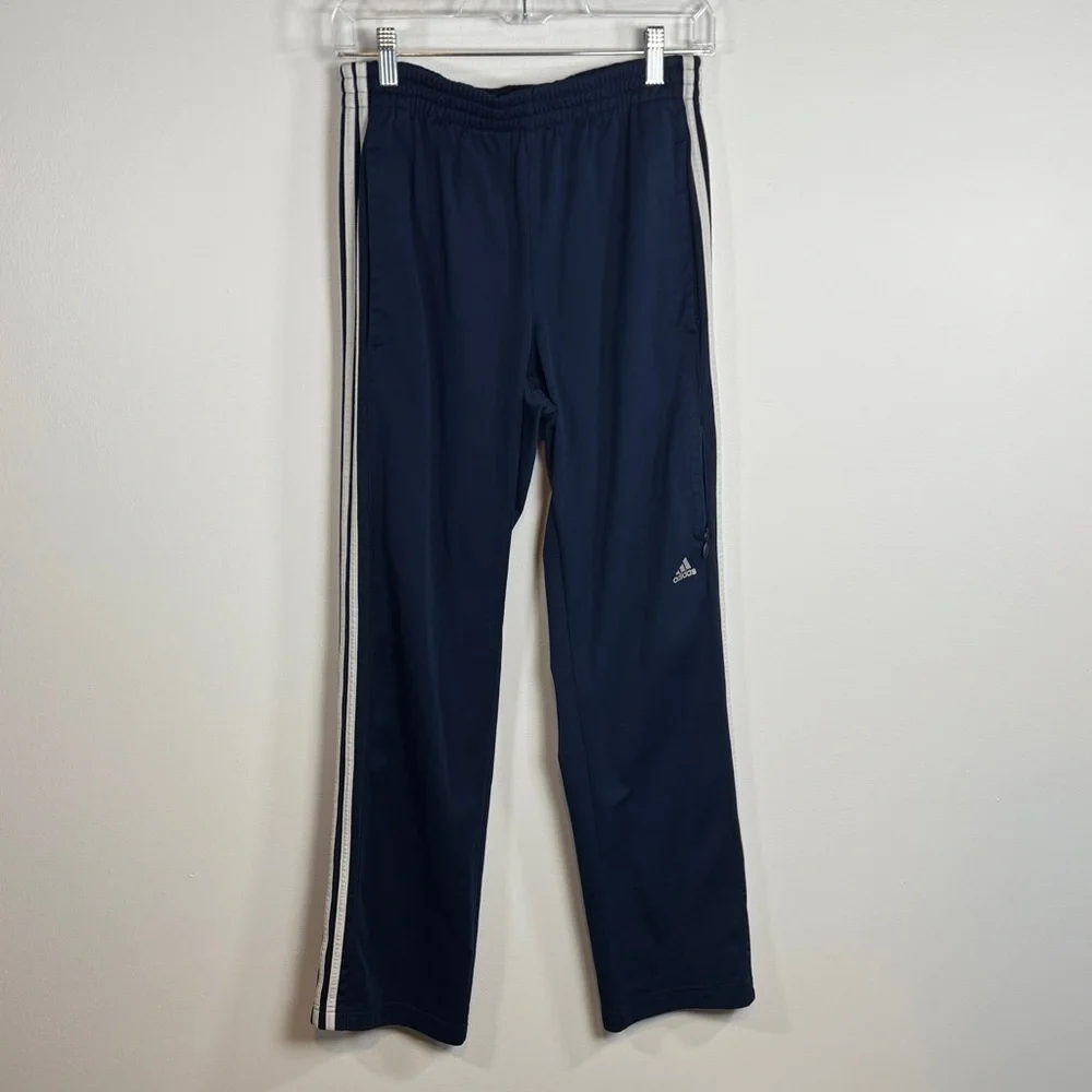 Adidas Kids Dark Blue Joggers with White Stripes
